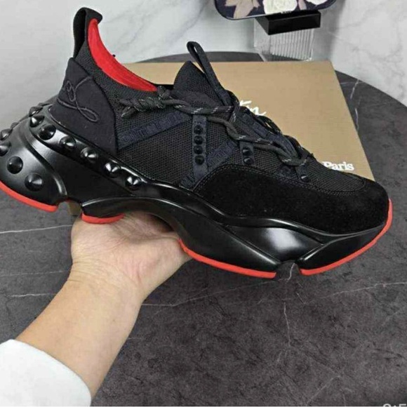 Christian Louboutin Black and Red Women's Shoes - Picture 2 of 3